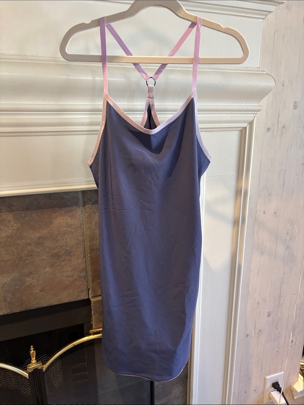 Outdoor Voices Purple Slip Dress with Lavender Trim